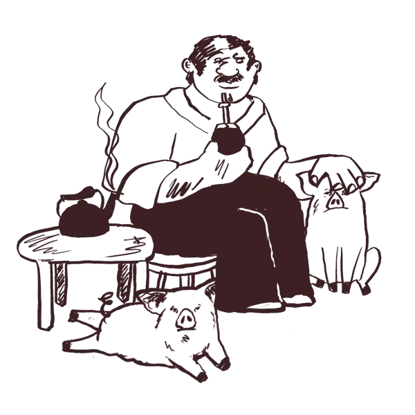 Ilustración Papa Pig - Porco Rosso